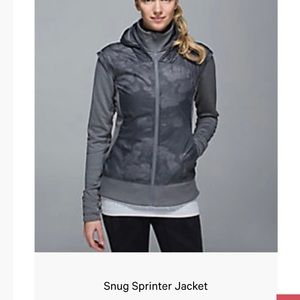 Lululemon snug sprinter jacket grey camo size 4